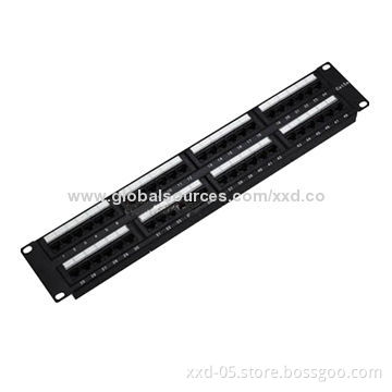 24-port Patch Panel for Ethernet Cables, 1.5A Current Rating